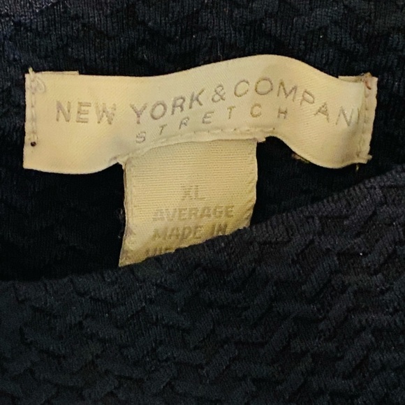 New York & Company XL Stretch Textured Navy Women’s Pants - Picture 4 of 4